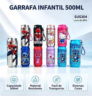 Garrafa Térmica 500ml Infantil Personagens