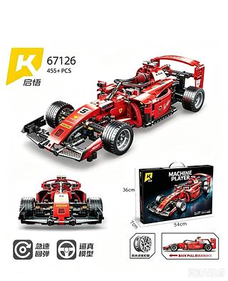 Carro de Corrida F1 Bloco com Mola Retrocesso Modelo Realista