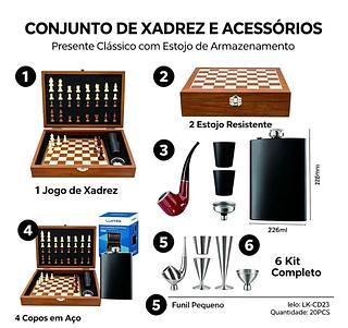 CONJUNTO XADREZ + CANTIL | PRESENTE CLÁSSICO